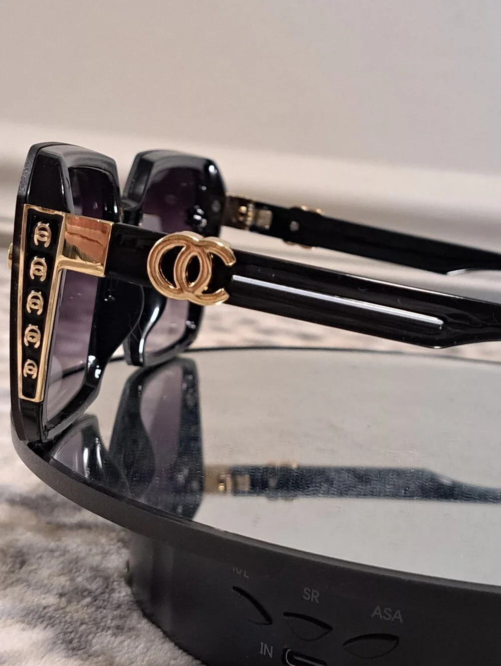 Fashion Designer-Inspired Black Square Sunglasses